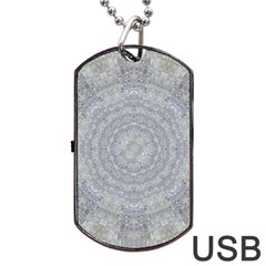 Lace Flower Planet And Decorative Star Dog Tag Usb Flash (one Side) by pepitasart