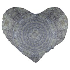 Lace Flower Planet And Decorative Star Large 19  Premium Heart Shape Cushions by pepitasart