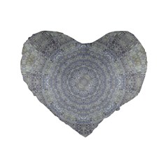 Lace Flower Planet And Decorative Star Standard 16  Premium Flano Heart Shape Cushions by pepitasart