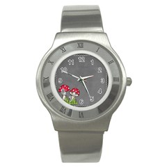 Mushroom Season Stainless Steel Watch by WensdaiAmbrose