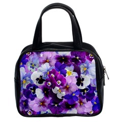 Pretty Purple Pansies Classic Handbag (two Sides) by retrotoomoderndesigns