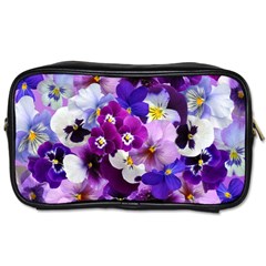 Pretty Purple Pansies Toiletries Bag (one Side)