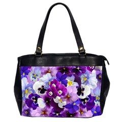 Pretty Purple Pansies Oversize Office Handbag (2 Sides)