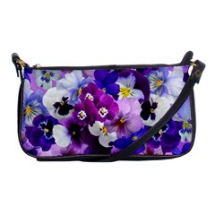 Pretty Purple Pansies Shoulder Clutch Bag