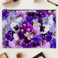 Pretty Purple Pansies Cosmetic Bag (xxxl)