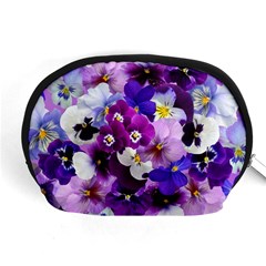 Pretty Purple Pansies Accessory Pouch (medium) by retrotoomoderndesigns