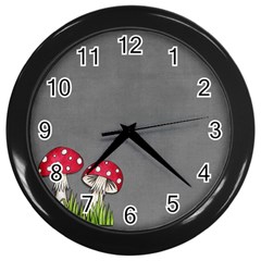 Mushroom Season Wall Clock (black) by WensdaiAmbrose