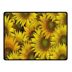 Surreal Sunflowers Double Sided Fleece Blanket (small)  by retrotoomoderndesigns