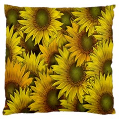 Surreal Sunflowers Large Flano Cushion Case (one Side) by retrotoomoderndesigns