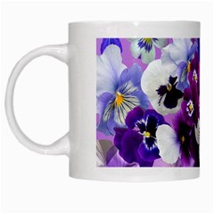 Pretty Purple Pansies White Mugs by retrotoomoderndesigns