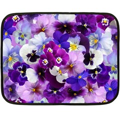 Pretty Purple Pansies Fleece Blanket (mini) by retrotoomoderndesigns