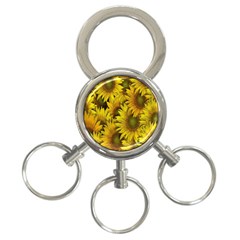 Surreal Sunflowers 3-ring Key Chains by retrotoomoderndesigns