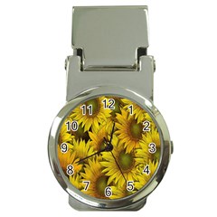 Surreal Sunflowers Money Clip Watches by retrotoomoderndesigns