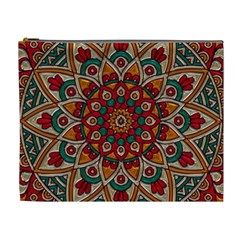 Mandala - Red & Teal Cosmetic Bag (xl) by WensdaiAmbrose