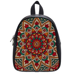 Mandala - Red & Teal School Bag (small) by WensdaiAmbrose