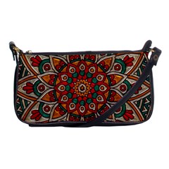 Mandala - Red & Teal Shoulder Clutch Bag by WensdaiAmbrose