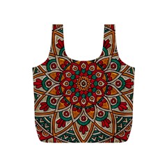 Mandala - Red & Teal Full Print Recycle Bag (s) by WensdaiAmbrose