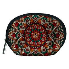 Mandala - Red & Teal Accessory Pouch (medium) by WensdaiAmbrose