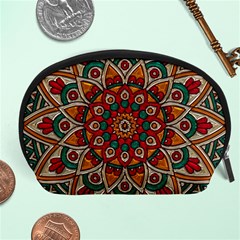 Mandala - Red & Teal Accessory Pouch (large) by WensdaiAmbrose