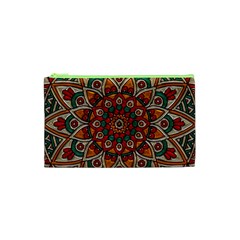 Mandala - Red & Teal Cosmetic Bag (xs) by WensdaiAmbrose