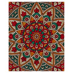 Mandala - Red & Teal Drawstring Bag (small) by WensdaiAmbrose