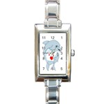 Dolphin Love Rectangle Italian Charm Watch Front