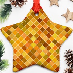 Square Pattern Diagonal Star Ornament (two Sides) by Mariart