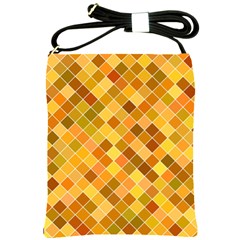 Square Pattern Diagonal Shoulder Sling Bag by Mariart