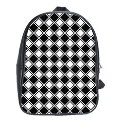 Square Diagonal Pattern School Bag (large) by Mariart