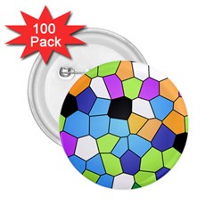 Stained Glass Colourful Pattern 2 25  Buttons (100 Pack)  by Mariart