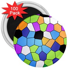 Stained Glass Colourful Pattern 3  Magnets (100 Pack) by Mariart