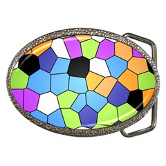 Stained Glass Colourful Pattern Belt Buckles by Mariart