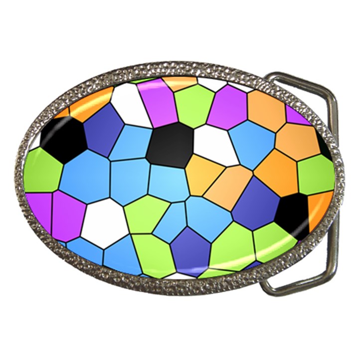 Stained Glass Colourful Pattern Belt Buckles