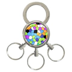 Stained Glass Colourful Pattern 3-ring Key Chains by Mariart