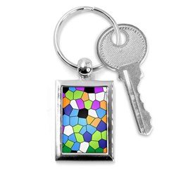 Stained Glass Colourful Pattern Key Chains (rectangle)  by Mariart