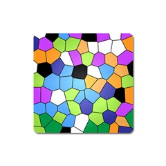 Stained Glass Colourful Pattern Square Magnet by Mariart