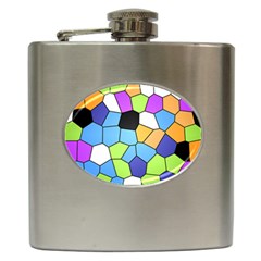 Stained Glass Colourful Pattern Hip Flask (6 Oz) by Mariart