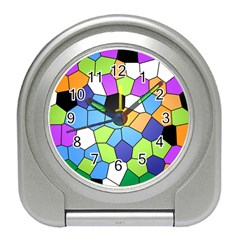 Stained Glass Colourful Pattern Travel Alarm Clock by Mariart