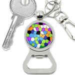 Stained Glass Colourful Pattern Bottle Opener Key Chains Front