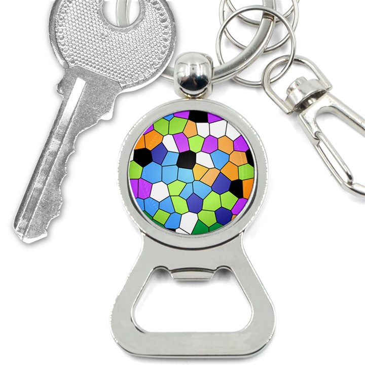 Stained Glass Colourful Pattern Bottle Opener Key Chains