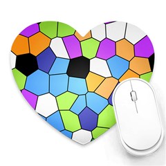 Stained Glass Colourful Pattern Heart Mousepads by Mariart