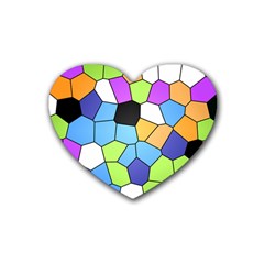 Stained Glass Colourful Pattern Rubber Coaster (heart)  by Mariart