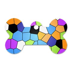 Stained Glass Colourful Pattern Dog Tag Bone (two Sides) by Mariart