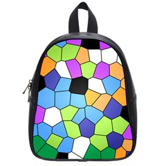 Stained Glass Colourful Pattern School Bag (small) by Mariart