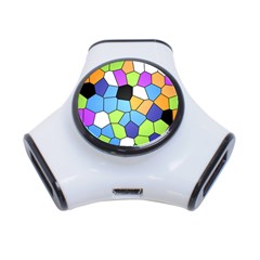 Stained Glass Colourful Pattern 3-port Usb Hub by Mariart