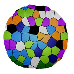 Stained Glass Colourful Pattern Large 18  Premium Flano Round Cushions by Mariart