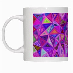 Pink Triangle Background Abstract White Mugs by Mariart