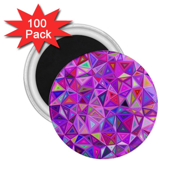 Pink Triangle Background Abstract 2.25  Magnets (100 pack) 