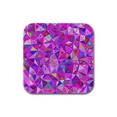 Pink Triangle Background Abstract Rubber Square Coaster (4 Pack)  by Mariart