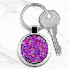 Pink Triangle Background Abstract Key Chains (round)  by Mariart